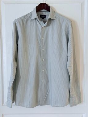 Eton Men's Sage Pale Blue Pinstripe Dress Shirt